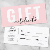 Logo Roze Minimaal Zakelijk Gift Certificaat