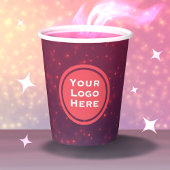 Logo roze papieren beker