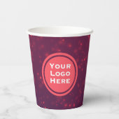 Logo roze papieren bekertje  bekers (Achterkant)