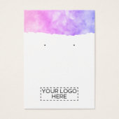 Logo roze Waterverf Ombre Earring Display Card Visitekaartje (Voorkant)
