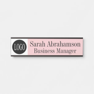 Logo Roze Zakelijk Kantoor Deur Bord Deurbordje