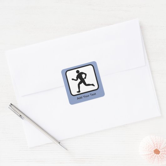  Logo Runner Vierkante Sticker (Envelop)