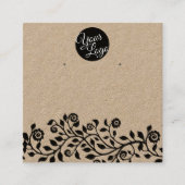 Logo Rustige Kaarten met grote bridale oorringen Vierkante Visitekaartje (Voorkant)