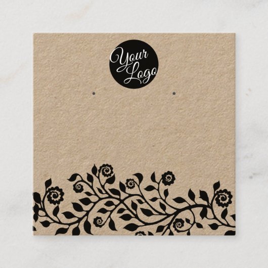Logo Rustige Kaarten met grote bridale oorringen Vierkante Visitekaartje (Voorkant)