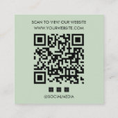 Logo Sage Green QR Code Website Social Media Vierkante Visitekaartje (Achterkant)