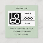 Logo Sage Green QR Code Website Social Media Vierkante Visitekaartje (Voorkant)