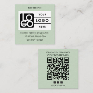 Logo Sage Green QR Code Website Sociale Media Vierkante Visitekaartje