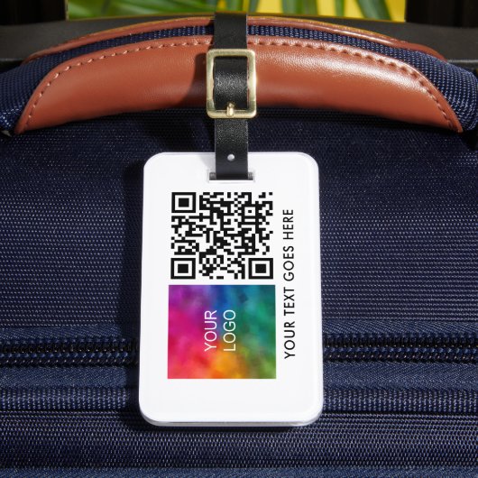 Logo scan me QR code streepjescode naam tekst Sjab Bagagelabel (Voorkant Insitu 2)