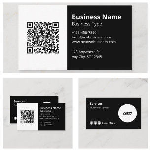 Logo Scanbare QR-code Website Social Media-pictogr Visitekaartje