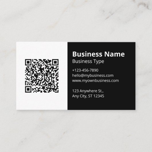 Logo Scannable QR Code Website Social Media Icon Visitekaartje (Voorkant)