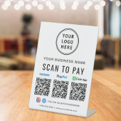Logo Scannen naar PayPal Venmo CashApp QR-codes Reclamebord Met Voetstuk