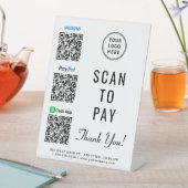 Logo Scannen naar PayPal Venmo CashApp QR-codes Reclamebord Met Voetstuk (Insitu)