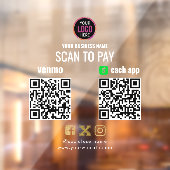 Logo Scannen naar PayPal Venmo QR-code Raamsticker (Vel 2)