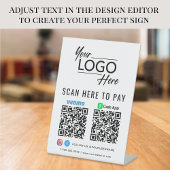 Logo Scannen naar PayPal Venmo QR-code Reclamebord Met Voetstuk