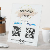 Logo Scannen toevoegen aan PayPal PayPal QR-code C Reclamebord Met Voetstuk (Insitu)