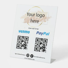 Logo Scannen toevoegen aan PayPal PayPal QR-code C Reclamebord Met Voetstuk