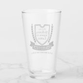 Logo schild laurier lint namen embleem Glas (Achterkant)