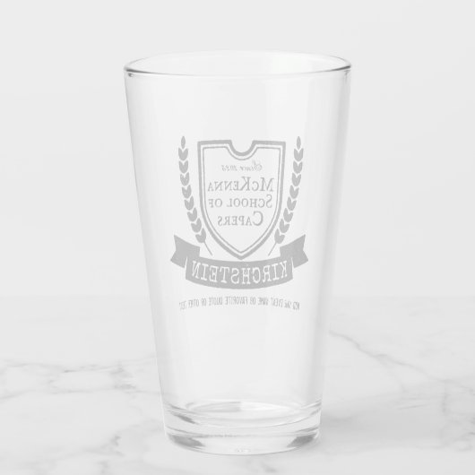 Logo schild laurier lint namen embleem Glas (Achterkant)