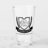 Logo schild laurier lint namen embleem Glas (Voorkant)