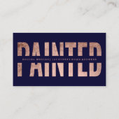 Logo Schildpadden roos goudtipografie navy afgesne Visitekaartje (Achterkant)