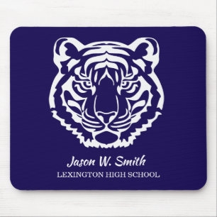 Logo School Mascotte Navy Blue Tijgers Muismat