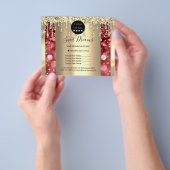 Logo Schoonheid Make-up Nagels Prijslijst Goud Bou Flyer (Hand)