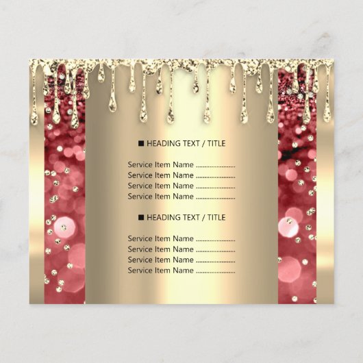 Logo Schoonheid Make-up Nagels Prijslijst Goud Bou Flyer (Achterkant)