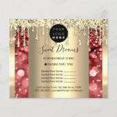 Logo Schoonheid Make-up Nagels Prijslijst Goud Bou Flyer (Voorkant)