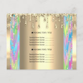 Logo Schoonheid Make-up Nagels Prijslijst Goud Pas Flyer (Achterkant)