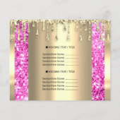 Logo Schoonheid Make-up Nagels Prijslijst Goud Roz Flyer (Achterkant)