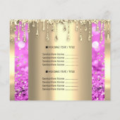 Logo Schoonheid Make-up Nagels Prijslijst Goud Roz Flyer (Achterkant)