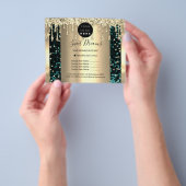 Logo Schoonheid Make-up Nagels Prijslijst Goud Tea Flyer (Hand)