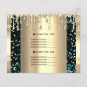 Logo Schoonheid Make-up Nagels Prijslijst Goud Tea Flyer (Achterkant)