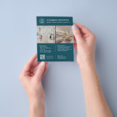 Logo Schoonmaakbedrijven Foto QR Code Teal Flyer (Hand)