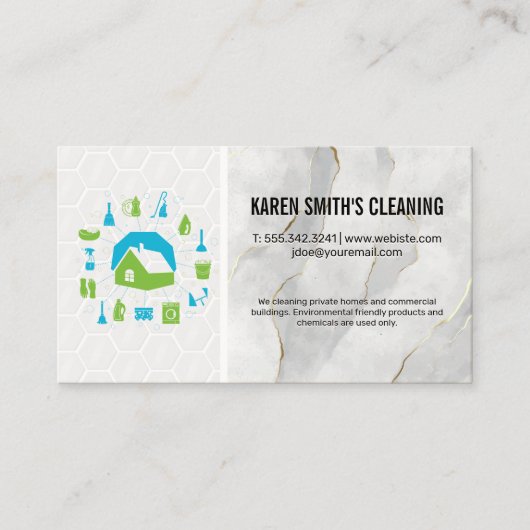 Logo Schoonmaakdiensten Thuis | Dienstmeid | Gedes Visitekaartje (Voorkant)