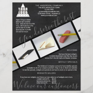 Logo Schrijfbord Asymmetrisch 3 Foto Collage Flyer