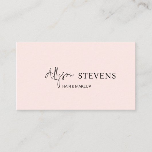 Logo script Blush roze haren make-up qr code Visitekaartje (Voorkant)