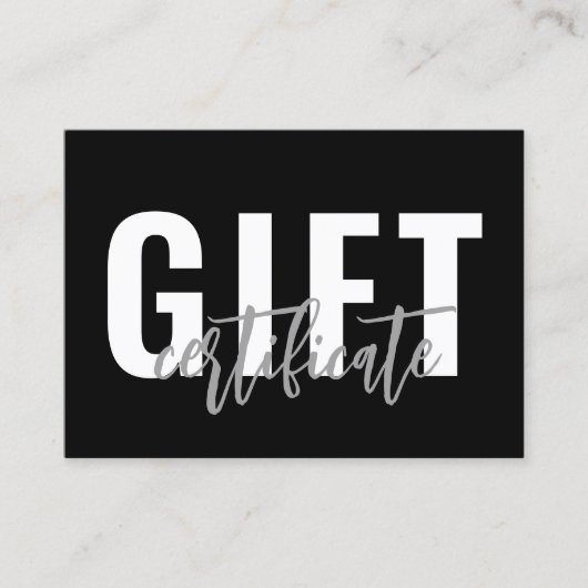 Logo Script Business Gift Certificate Voucher Visitekaartje (Voorkant)