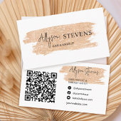 Logo script gold glitter hair make-up qr code visitekaartje