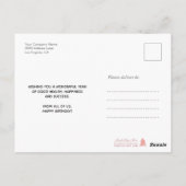 Logo Script Minimal Navy Blue Business Verjaardag Briefkaart (Achterkant)