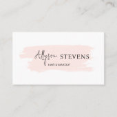 Logo script roze borstelharen make-up qr code visitekaartje (Voorkant)