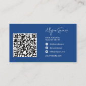 Logo script wit blauw haar make-up QR code Visitekaartje (Achterkant)