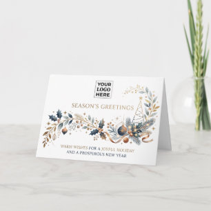 Logo Seizoensgroeten Kerst Bloemstukken Ornamente Feestdagen Kaart