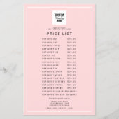 Logo Service Prijslijst Menu Roze (Voorkant)