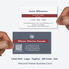 Logo Services Grey Red Accent Personal Trainer Visitekaartje
