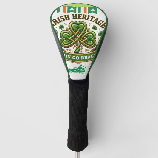 Logo Shamrock Geluksviering Golfheadcover (Voorkant)