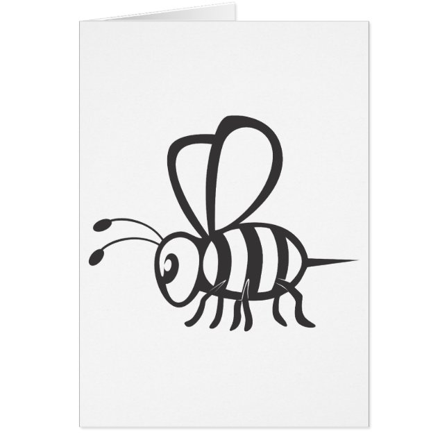 Logo Shirt van het zwarte omtrek van de Koel Bee (Voorkant)
