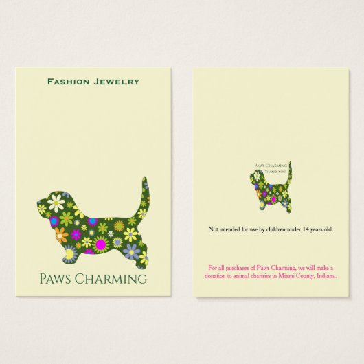 Logo Sieraden Display Kaarten naar Punch Visitekaartje (Voorkant /achterkant)