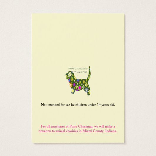 Logo Sieraden Display Kaarten naar Punch Visitekaartje (Achterkant)