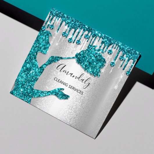 Logo Silver Diamond Maid House Cleaning Services Vierkante Visitekaartje